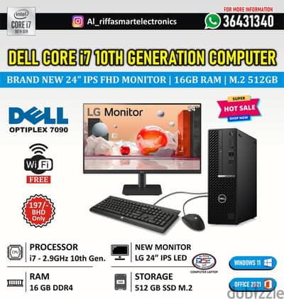 DELL 10th Generation Core i7 Computer New 24" LED 8GB Graphic 16GB RAM