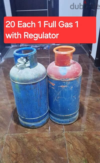 2 Clynder  1 full gas 1 with regulator 20 bd last each