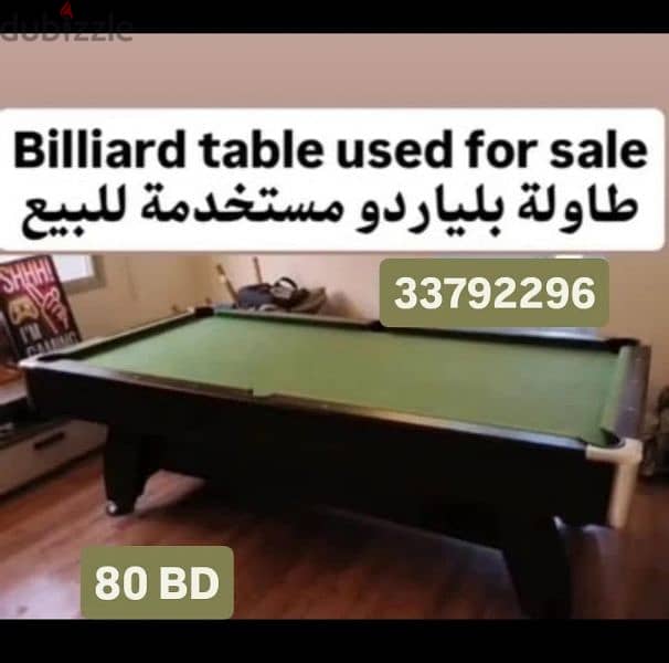 Billiard pool table used for sale طاولة بلياردو مستخدمة للبيع 1