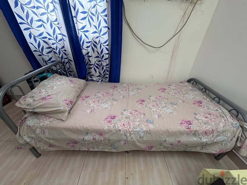 single Bed with mattress urgent sale 2