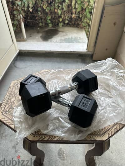 Hex Rubber Dumbbells