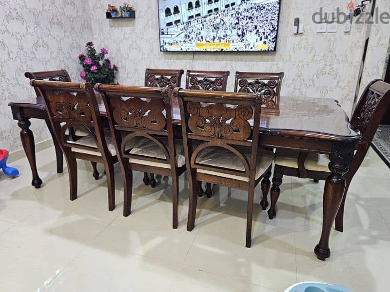 Wooden Dining Table with 8 Chairs 1