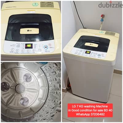 LG 8 kg washing machine and other items for sale with Delivery