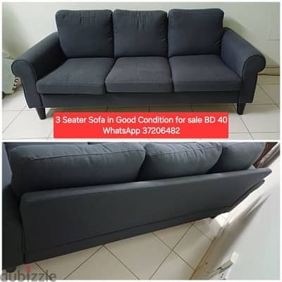 3 Seater Sofa and other items for sale with Delivery