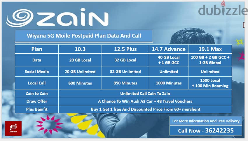 Data & Call - Zain 5G Mobile Postpaid Plan Data and Call 0