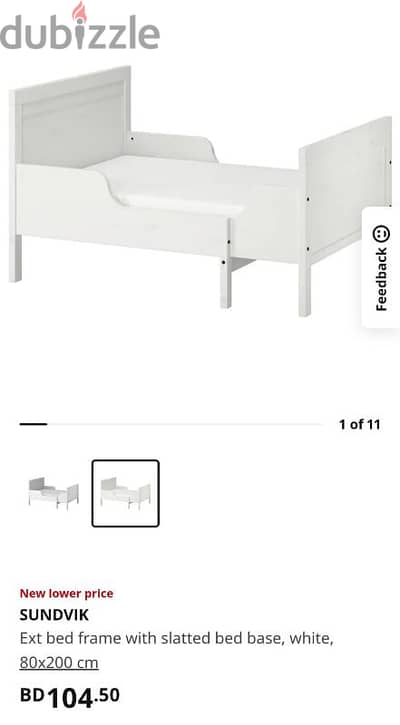 Ikea Sundvik Toddler Extendable Bed