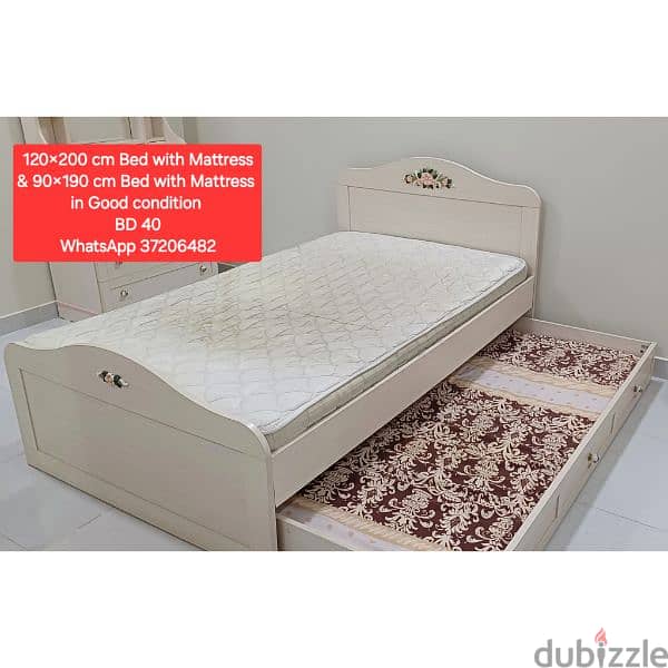 120×200 cm Bed with mattress & other items for sale with Delivery 3