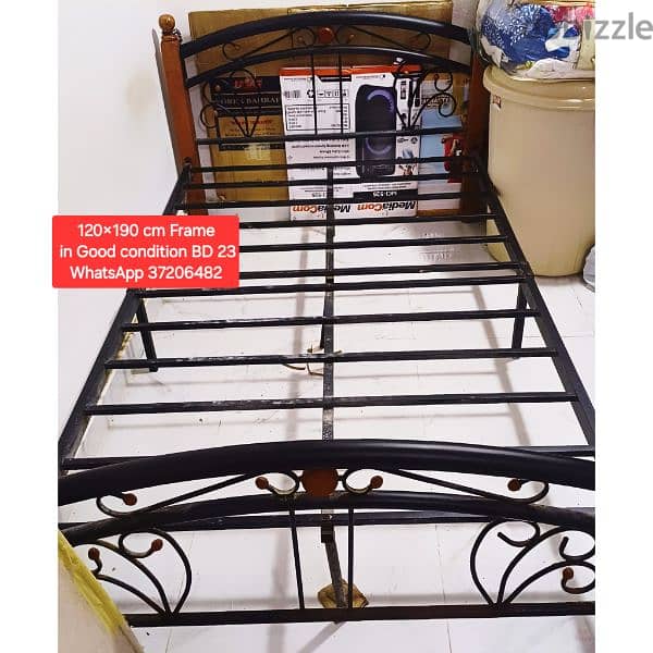 120×200 cm Bed with mattress & other items for sale with Delivery 15