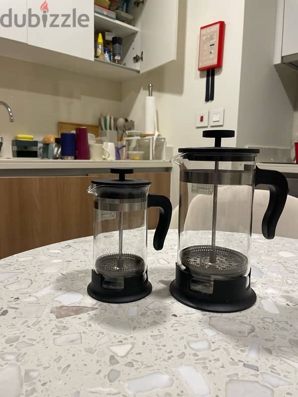 Set of 2 French Press Coffee Makers – Large & Small 0