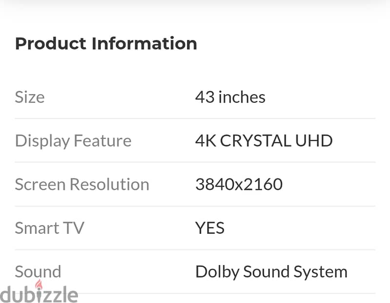 Samsung 43 inch 4k crystal UHD led 9