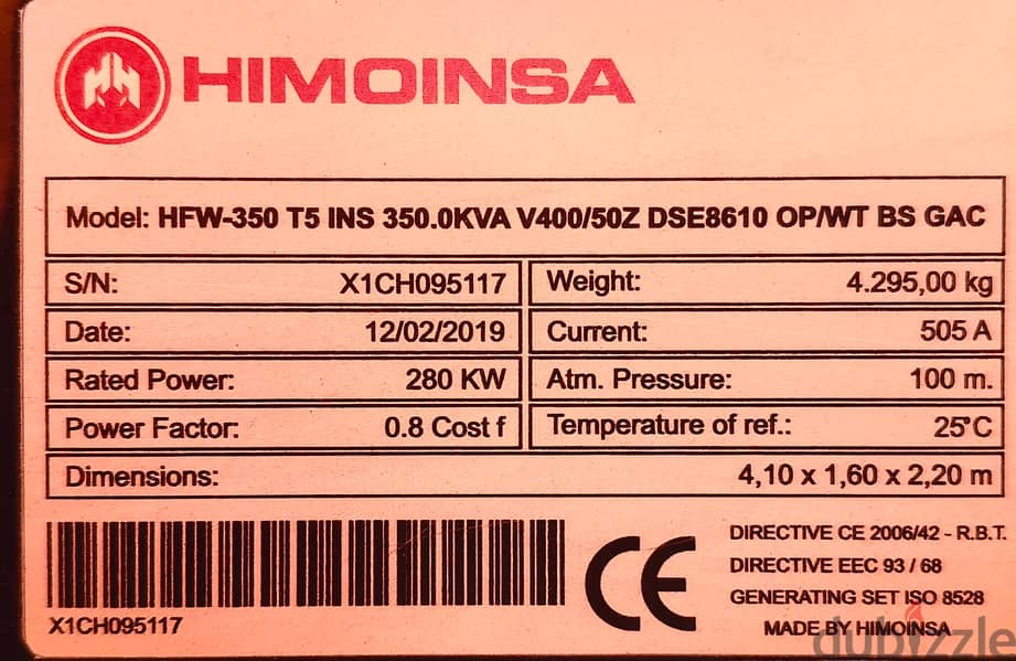 Himoinsa 350 kva 1