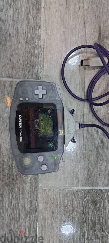 GameBoy Advance Milky Blue + GameCube Link Cable