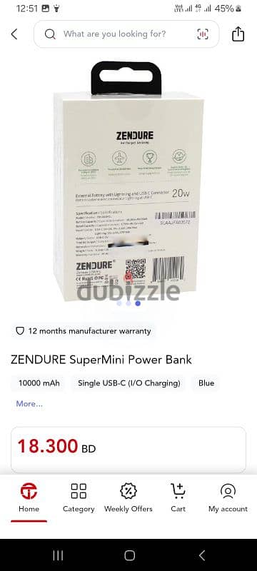 zendure powerbank c to c 1