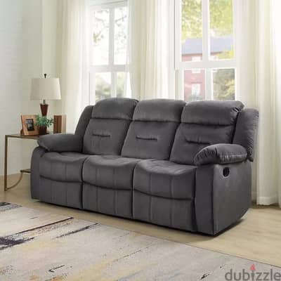 great IKEA black sofa with recline and leg rest