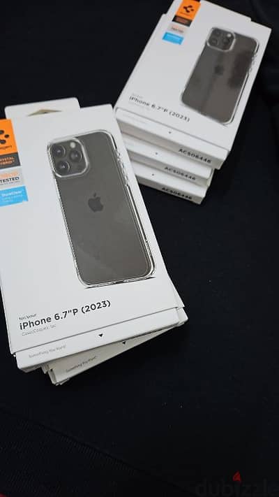 Spigen Crystal Hybrid clear case, 15 Pro & 15 ProMax.