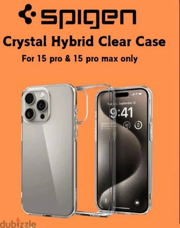 Spigen Crystal Hybrid clear case, 15 Pro & 15 ProMax. 2