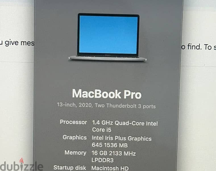 macbook pro 2020 16gb ram/256 gb memory 0