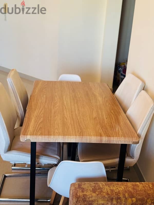 dining table with 6 chair and sofa 0