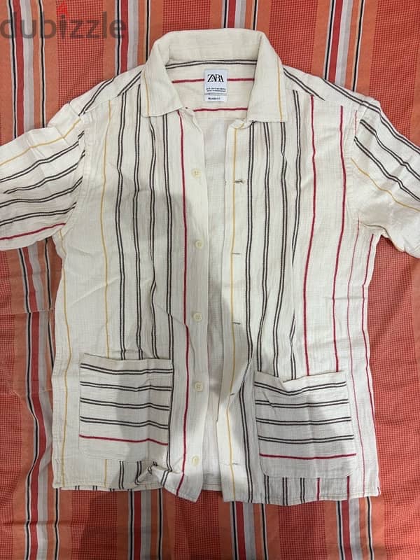 Zara Relaxed fit Cotton Button Up Shirt 0