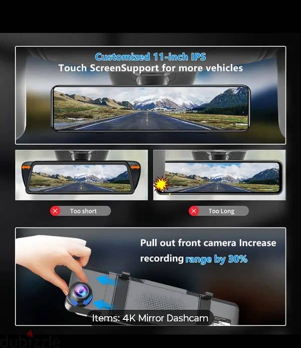 android dashcam 4k with 2 camera 1