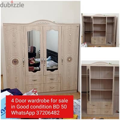 4 Door wardrobe and other items for sale with Delivery