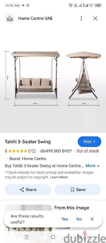 Garden  tahiti 3 seater Swing 5