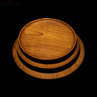 Set of 3 Wooden Plate Set