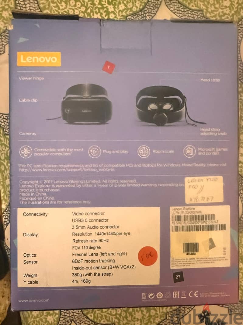 Lenovo VR PC Explorer Mixed Reality Headset 5