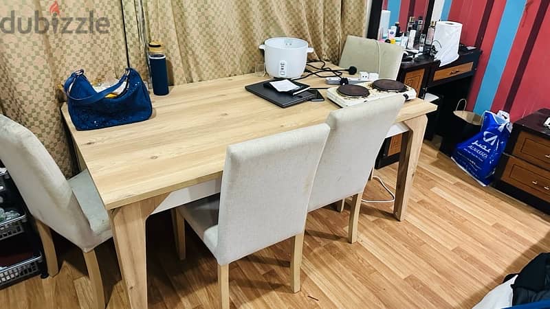 Wood table with 6 chairs 1