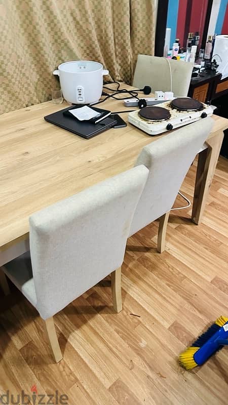 Wood table with 6 chairs 4