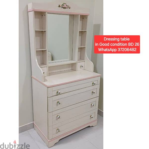 3 Door white wardrobe and other items for sale 9