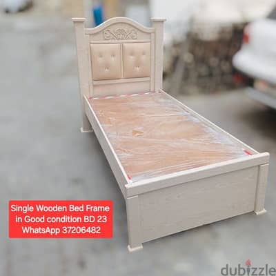 Single wooden Bed frame and other items for sale