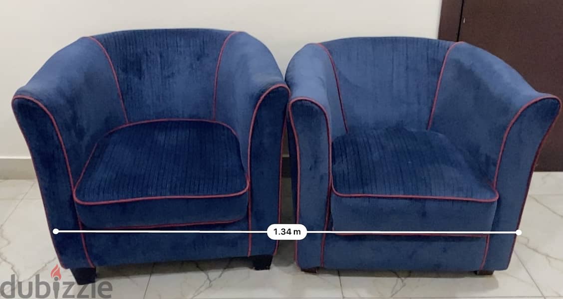 Sofa 3 Seater  & 2nos Single Seater Armchair 2