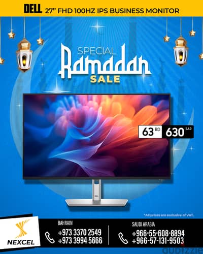 Dell 27" FHD 100HZ Monitor Ramadan Promotion | Special Price Bahrain