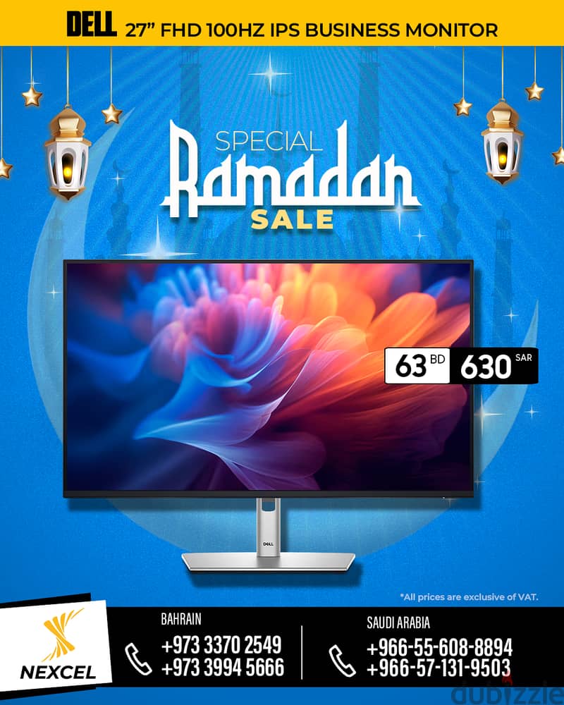 Dell 27" FHD 100HZ Monitor Ramadan Promotion | Special Price Bahrain 0