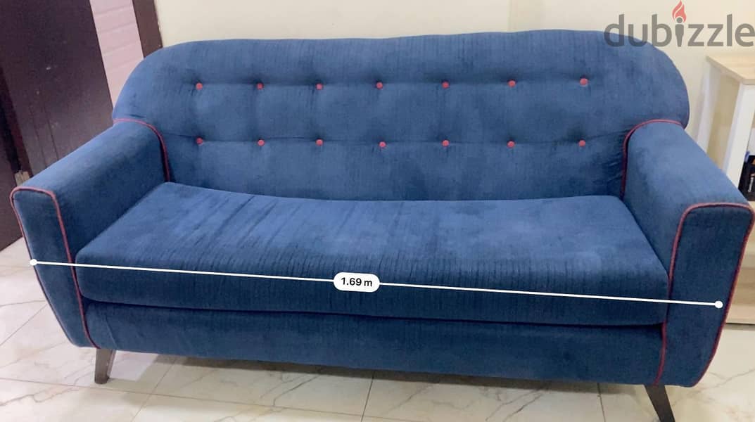 Sofa 3 Seater  & 2nos Single Seater Armchair 1