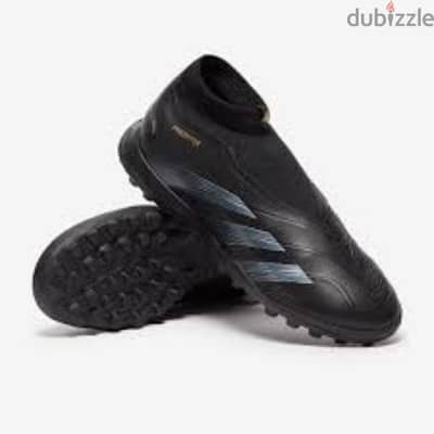 adidas Predator 24 League Laceless Turf Soccer Shoes - Black