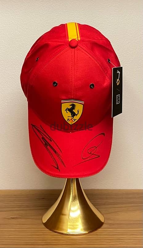 FERRARI HYPERCAR TEAM CAP signed by Lewis Hamilton and Charles Leclerc 1