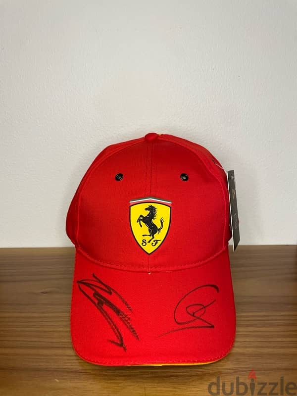 FERRARI HYPERCAR TEAM CAP signed by Lewis Hamilton and Charles Leclerc 7