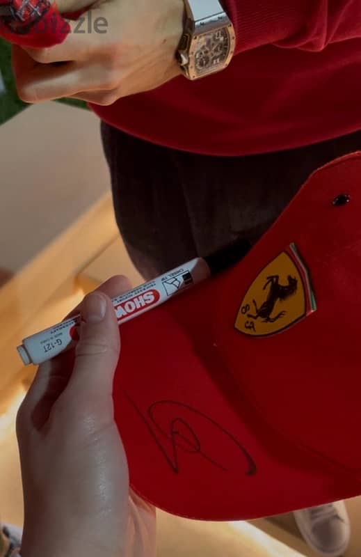 FERRARI HYPERCAR TEAM CAP signed by Lewis Hamilton and Charles Leclerc 8