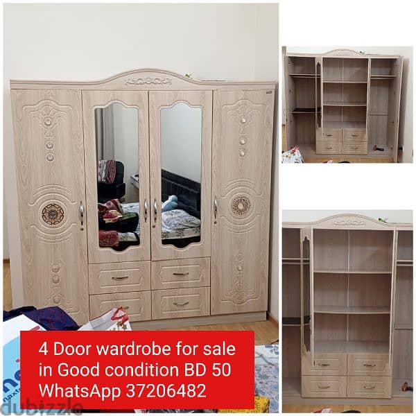 King size bed and 5 door wardrobe & other items for sale 3