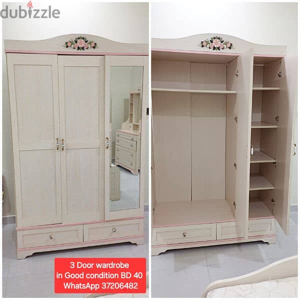 King size bed and 5 door wardrobe & other items for sale 9