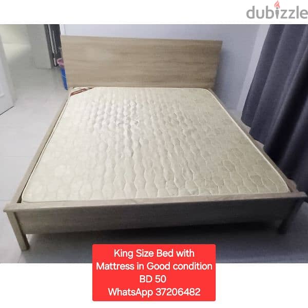 King size bed and 5 door wardrobe & other items for sale 11