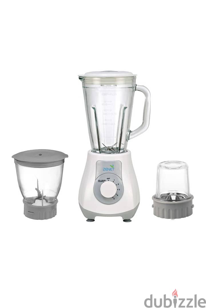 Zenet multiblender with 3 jars. 1.5L of glass jar with 3 types of blade 0