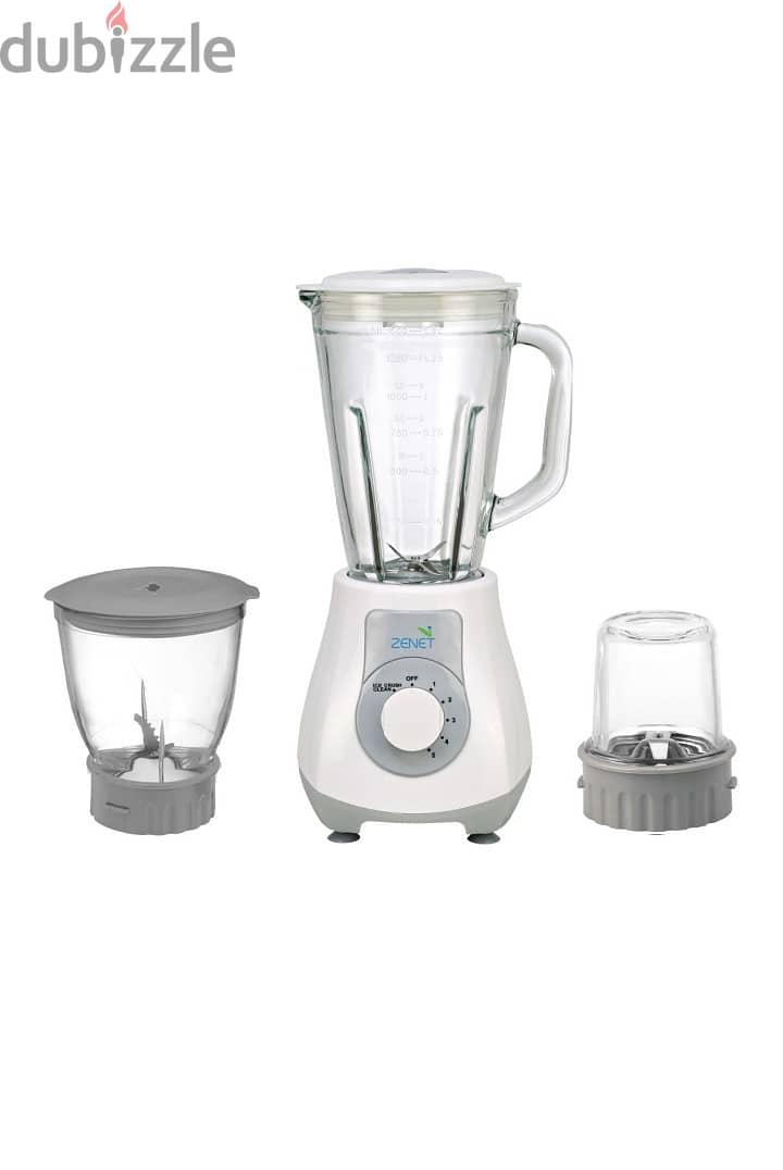 Zenet multiblender with 3 jars. 1.5L of glass jar with 3 types of blade 1