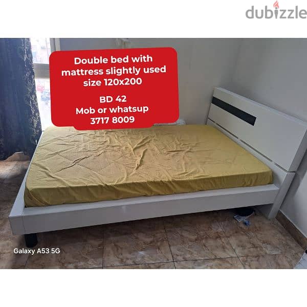 Bed with mattress storage box and other household items for sale 1