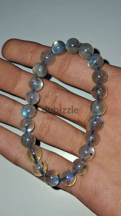 Labradorite bracelet Grade AAA حجر الطاؤوس