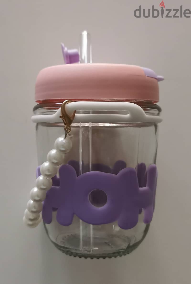 Drinking glass with straw and lid / small tumbler 1