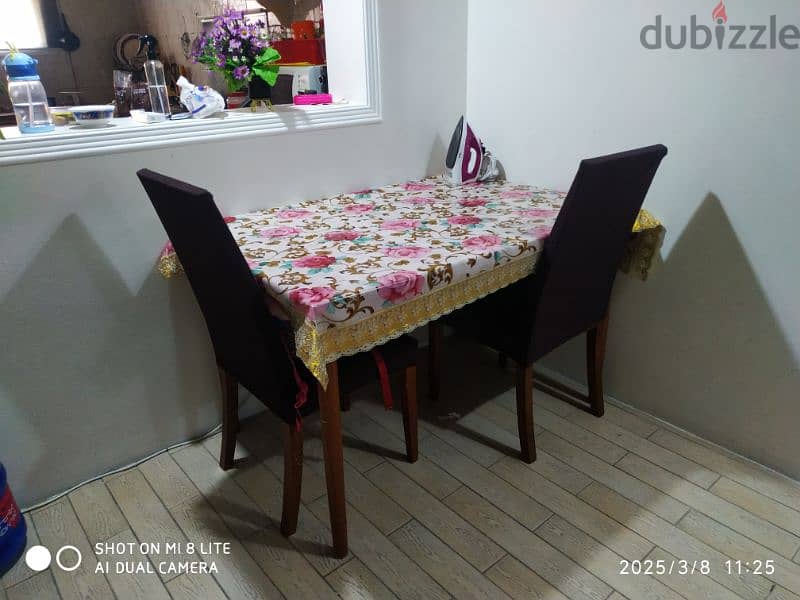 Wooden Dining Table with 2 Chairs 2