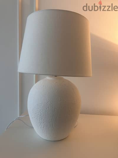 Large white table lamp